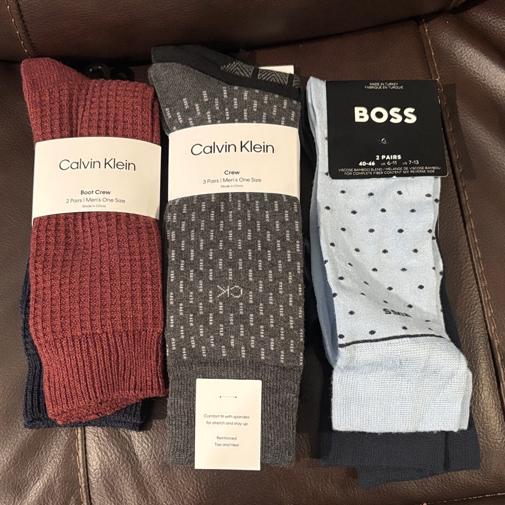 Calvin Klein Men's Socks - Maroon and Charcoal